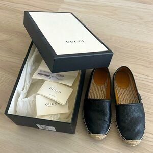 Gucci - Black Leather Espadrilles